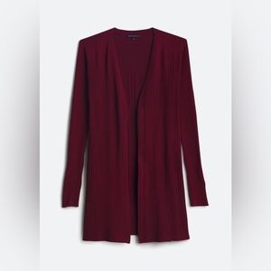 Love Ellie | Women’s Burgundy Open Front Long Cardigan